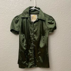 Cap sleeve button up shirt